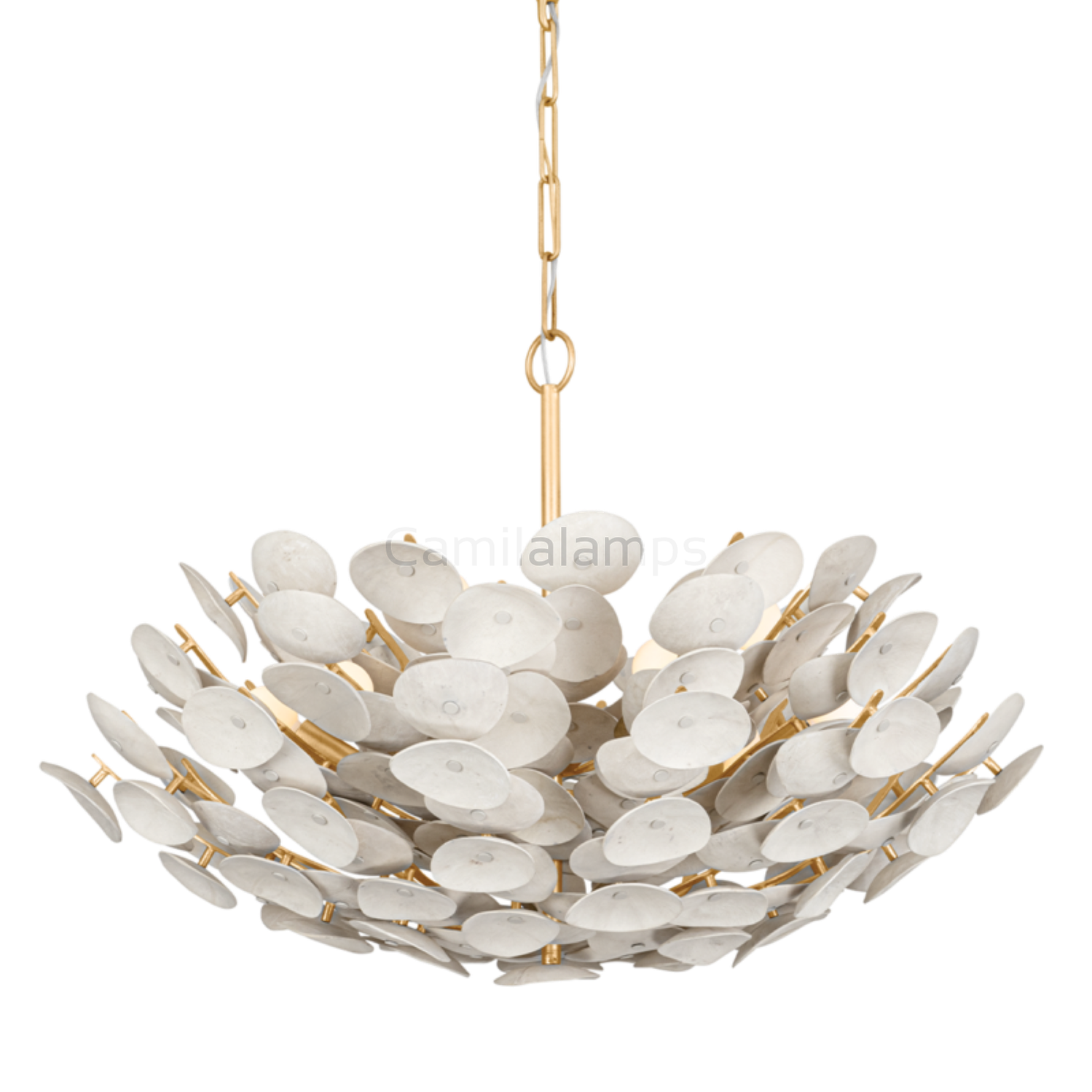 Aimi 9 Vintage Gold Leaf Chandelier Ceiling Light