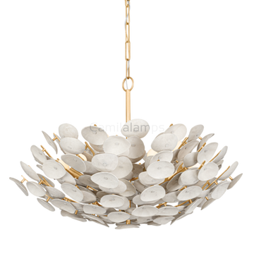 Aimi 9 Vintage Gold Leaf Chandelier Ceiling Light