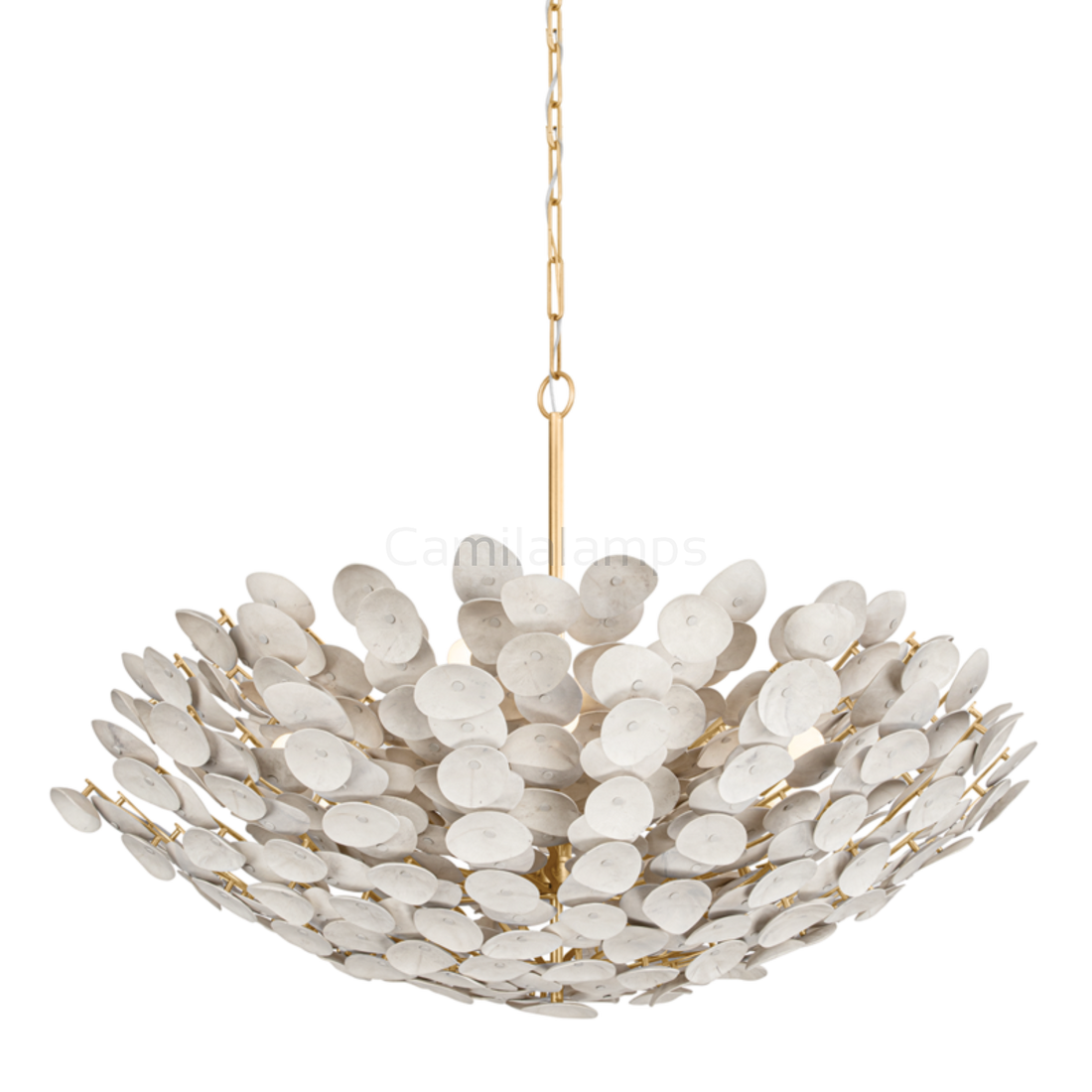 Aimi 12 Vintage Gold Leaf Chandelier Ceiling Light