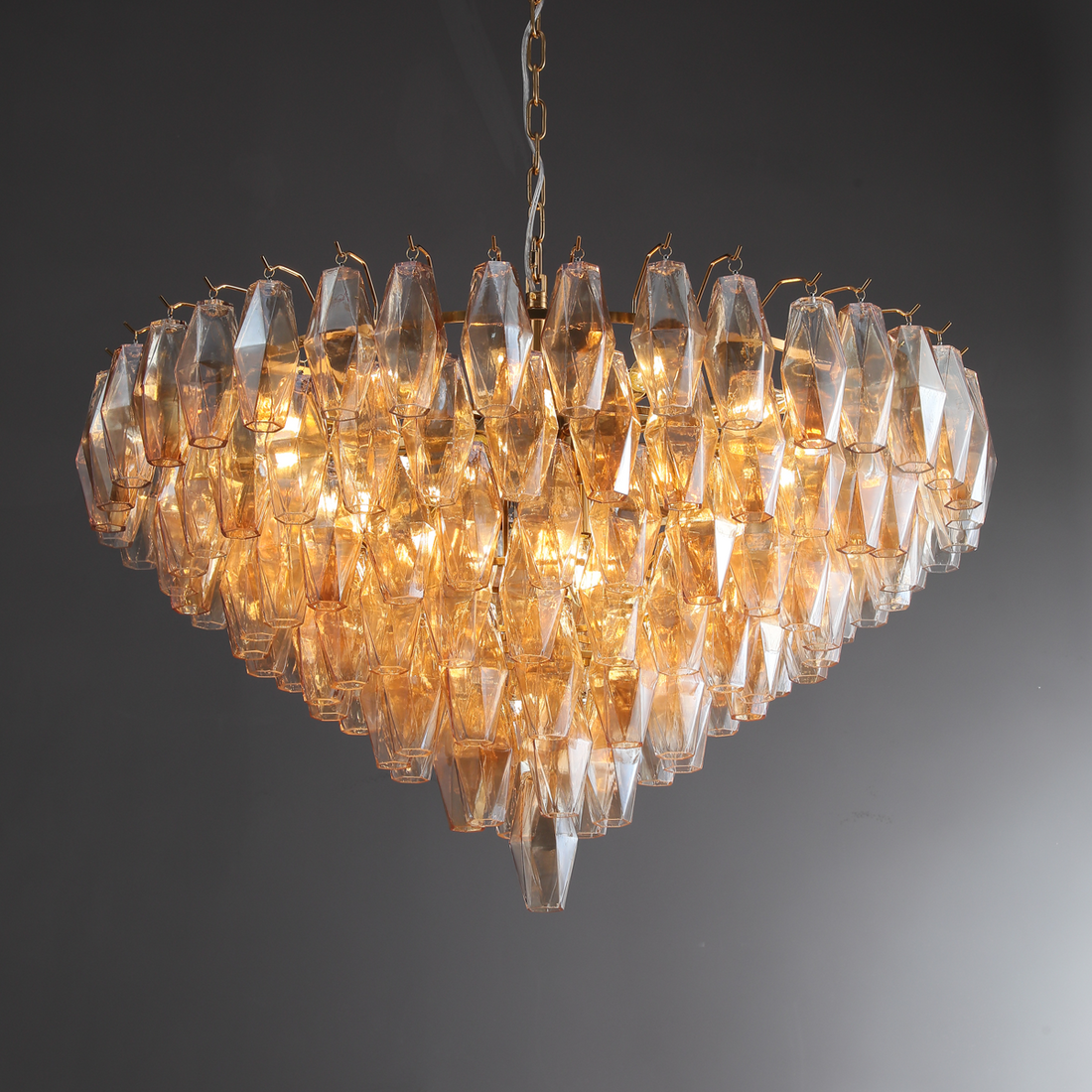 Chiaravaie Glass Modern Tiered Round Chandelier