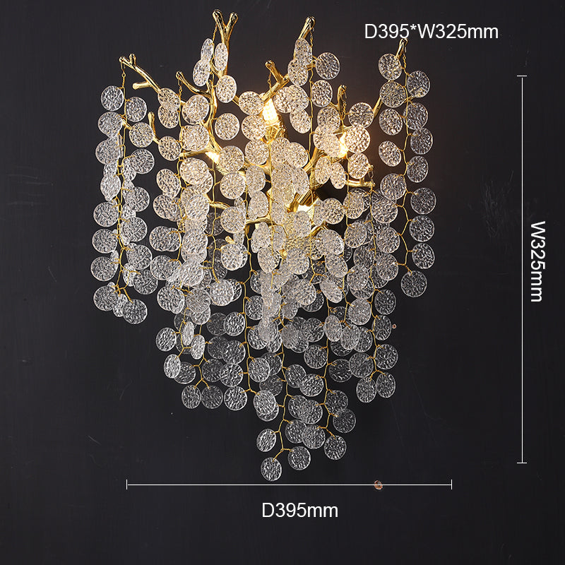 Kevin Elspeth Modern Round Gold Clear Crystal  Wall Sconce For Bedroom Wall Light Fixtures Kevinstudiolives 15.6"DIAM  