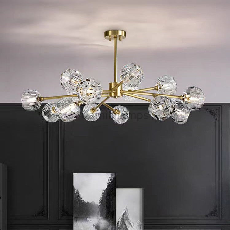 Bille De Crystal Ball Round Chandelier 36"