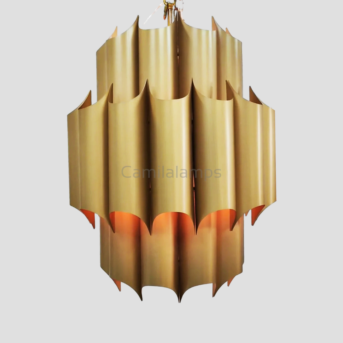 Gabe Brass Fluted Chandelier