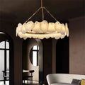 Noah Alabaster Modern Snowflake Round Chandelier chandelier Kevinstudiolives   