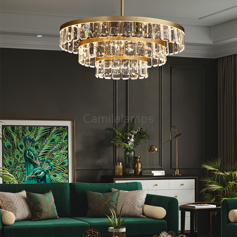 Rebecca Postmodern Multi Tier Crystal Chandelier - Ineffable Lighting