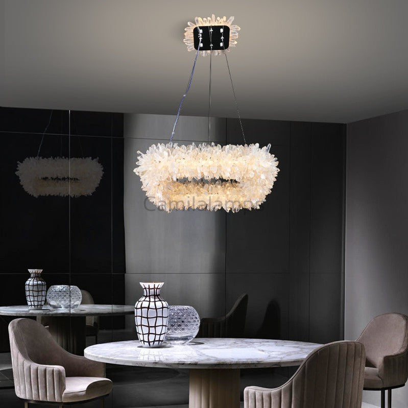 Derek Modern Crystal Cluster Square Chandelier - Ineffable Lighting