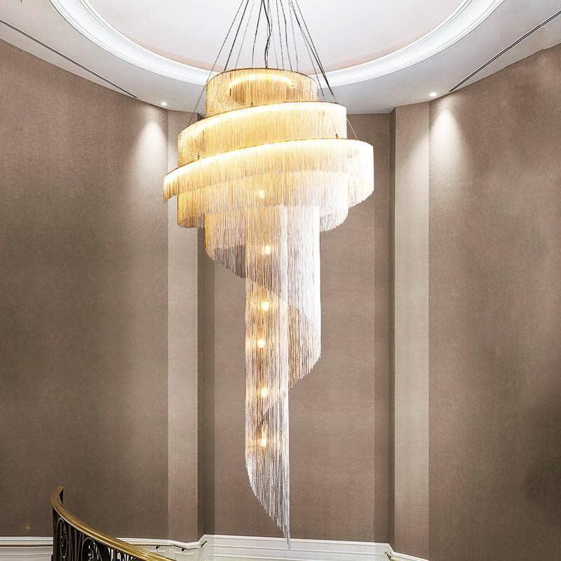 Alisa Luxury Aluminum Chain Tassel Ring Multilayer Chandelier - thebelacan