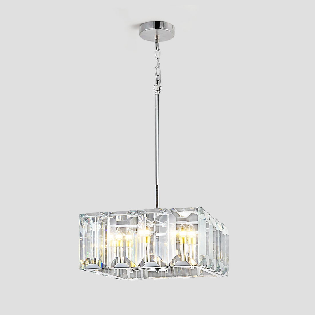 Apricity Crystal Square Chandelier 24"