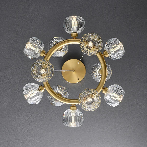 Bille De Clear Crystal Round Chandelier Cord