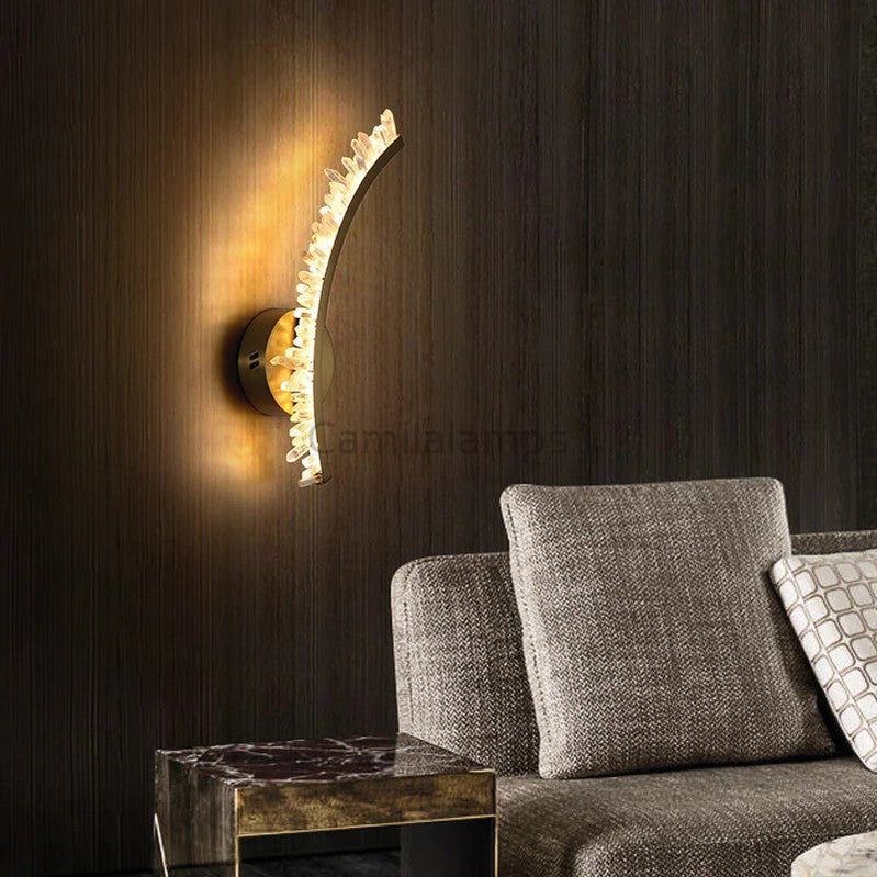 Kevin Deirdra Modern Rock Crystal Wall Sconce For Bedroom Wall Sconce Kevinstudiolives   