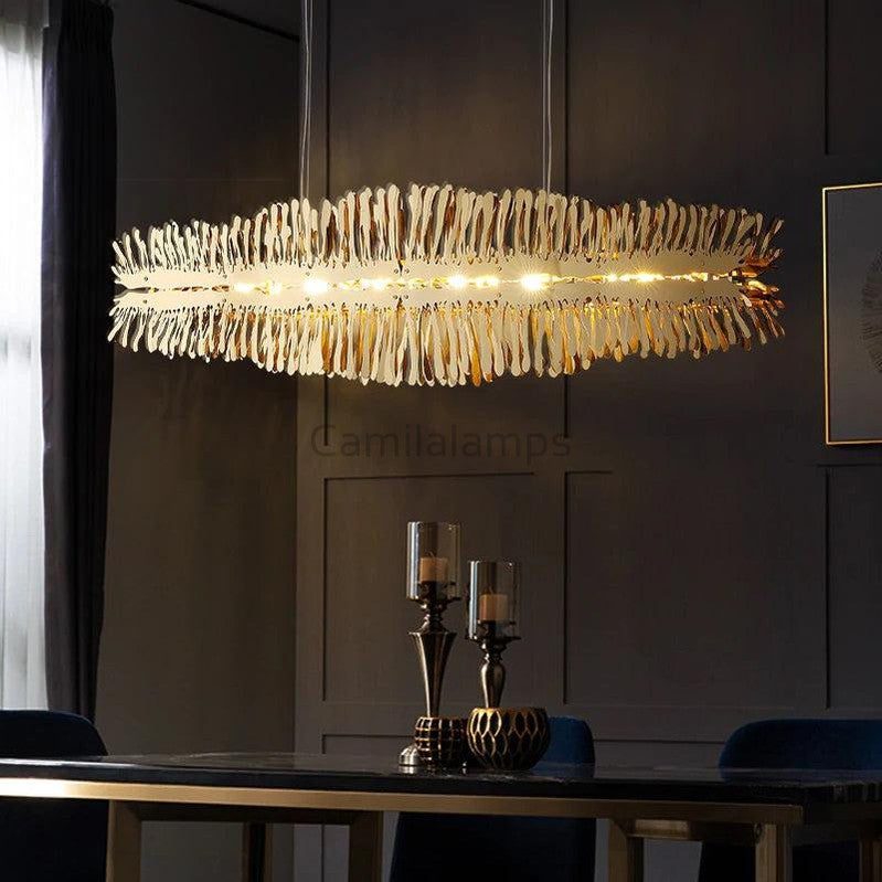 Clemo Island Gold Chandelier In Stainless Steel - Ineffable Lighting