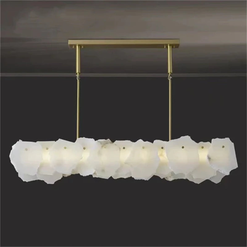 Noah Alabaster Modern Snowflake Linear Chandelier chandelier Kevinstudiolives   