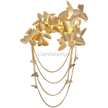 Della Modern Gold Leaf Bedroom Sconce - Ineffable Lighting