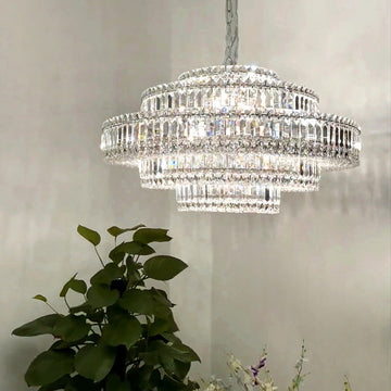 Luxury Cake Shape Living Room Crystal Chandelier