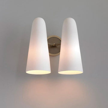 White Glass Double Shade Wall Sconces