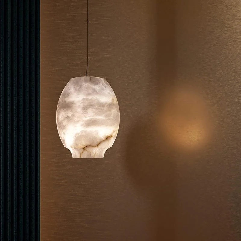 Jomar Alabaster Lantern Pendant Light, Bar Pendant Light  Kevinstudiolives   