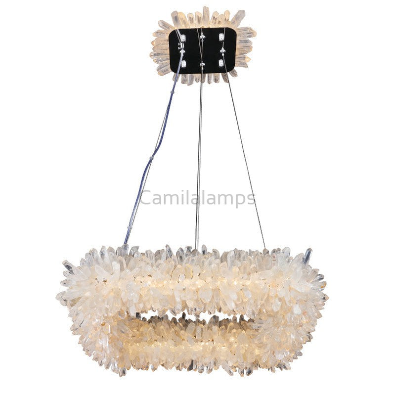 Derek Modern Crystal Cluster Square Chandelier - Ineffable Lighting