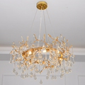 Avis Clear Crystal Ring Branch Chandelier - Ineffable Lighting