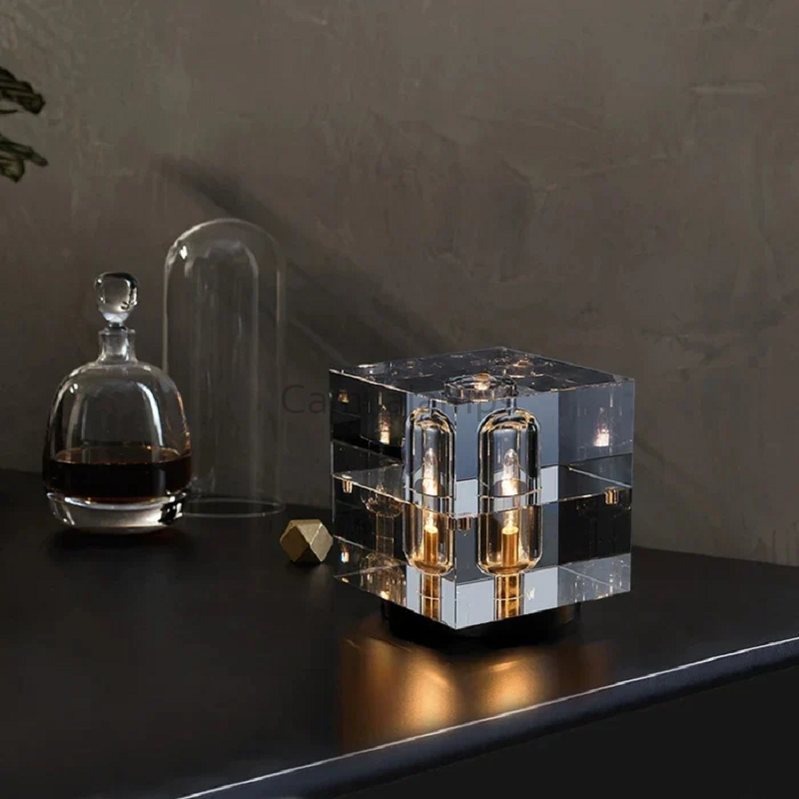 Modern Square Crystal Table Lamp - Ineffable Lighting