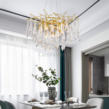 Agnes Round Branch Crystal Chandelier - Ineffable Lighting