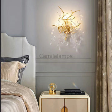 Aether Modern Stylish  Clear Crystal Wall Sconce For Bedroom, Living Room Wall Sconce Kevin Studio Inc   