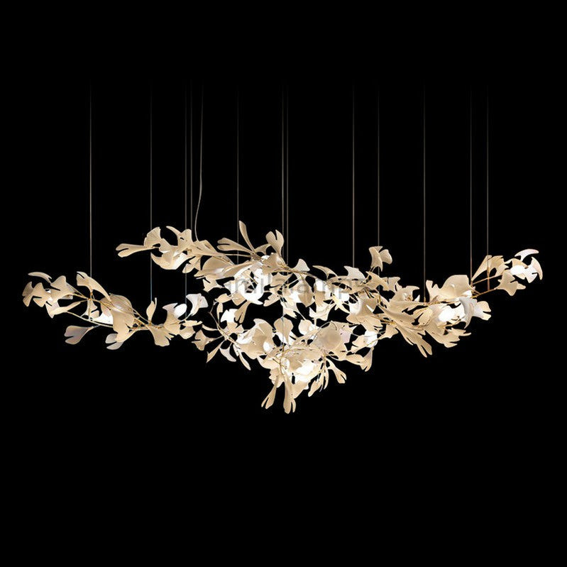 Modern Creative Ginkgo Linear Chandelier - Ineffable Lighting