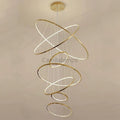 Multi Rings Modern Staircase Chandelier - Ineffable Lighting