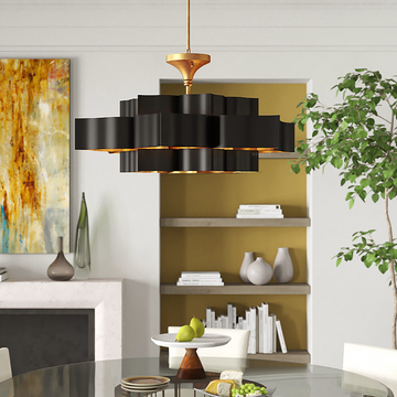 Camila Grand Lotus Small Black Chandelier