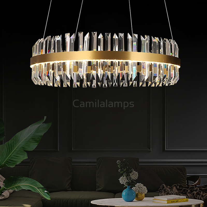 Chloe Round Crystal Chandelier - Ineffable Lighting