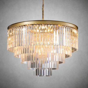 1920s Odaon Art Deco Round Chandelier 20"32''44''