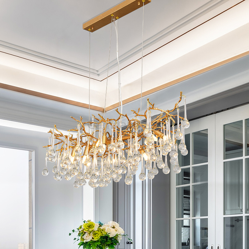 Avis Clear Crystal Branch Chandelier - Ineffable Lighting