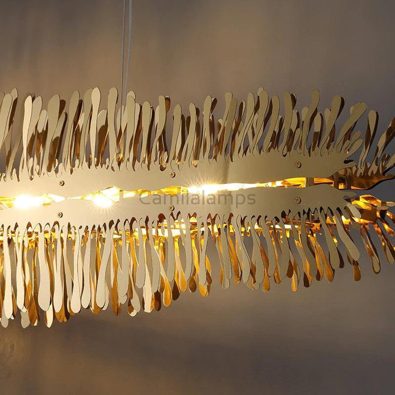 Clemo Island Gold Chandelier In Stainless Steel - Ineffable Lighting