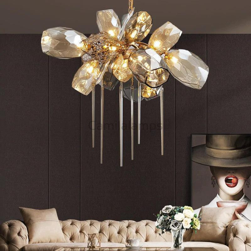 Greta Postmodern Glass Chandelier - Ineffable Lighting