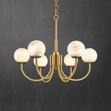 Alabaster Anne  Brass Art Chandelier