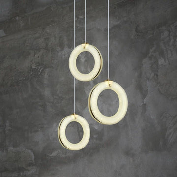 Alabaster Toroid Staircase Pendant Chandelier