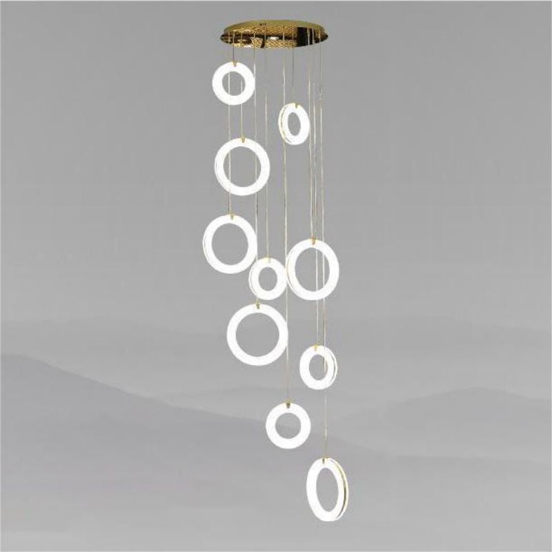 Alabaster Toroid Staircase Pendant Chandelier