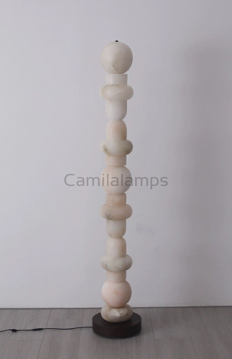 Carlee Alabaster Standing Lamp, Living Room And Bedroom Floor Lamp - Ineffable Lighting