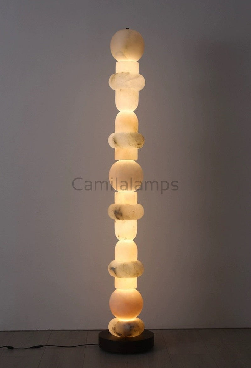 Carlee Alabaster Standing Lamp, Living Room And Bedroom Floor Lamp - Ineffable Lighting