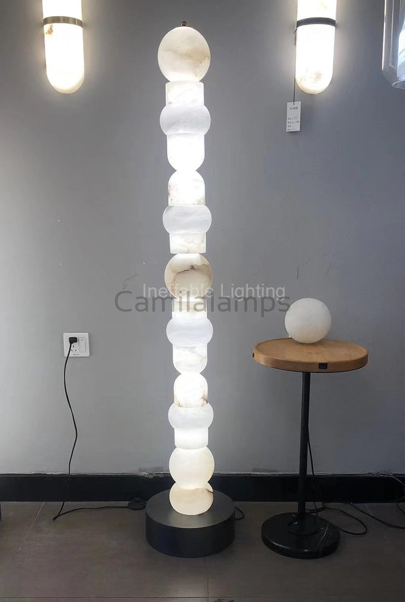 Carlee Alabaster Standing Lamp, Living Room And Bedroom Floor Lamp - Ineffable Lighting