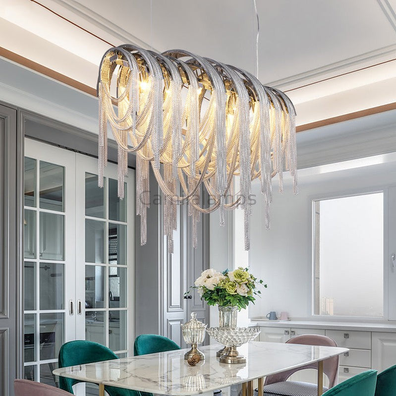 Sophian Luxury Aluminum Chain Tassel Chandelier