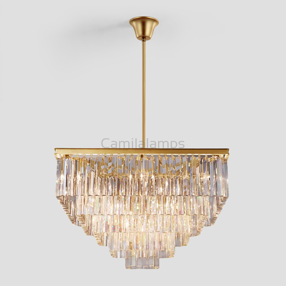 Falria 5-Tier Crystal Square Chandelier