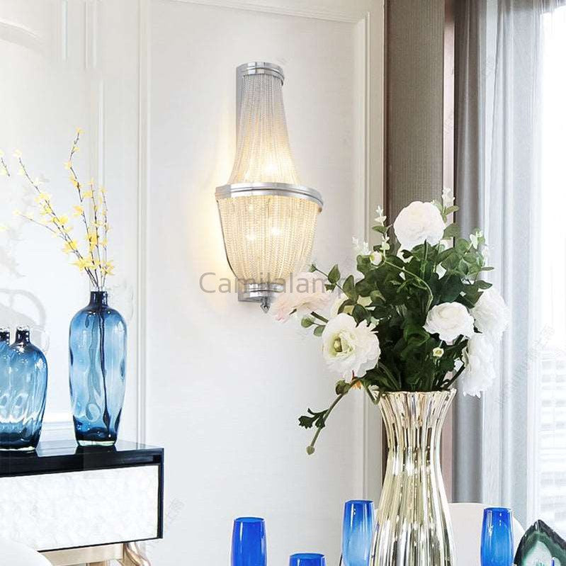 Aluminum Chain Wall Sconce forLiving Room