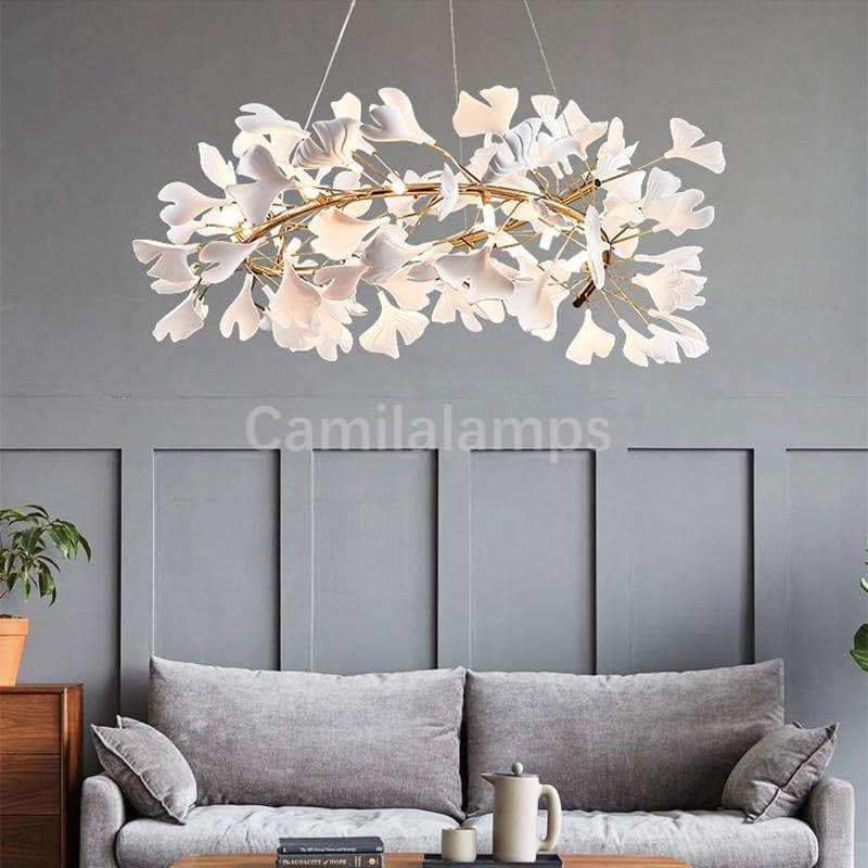 Natha Ceramic Ginkgo Round Chandelier