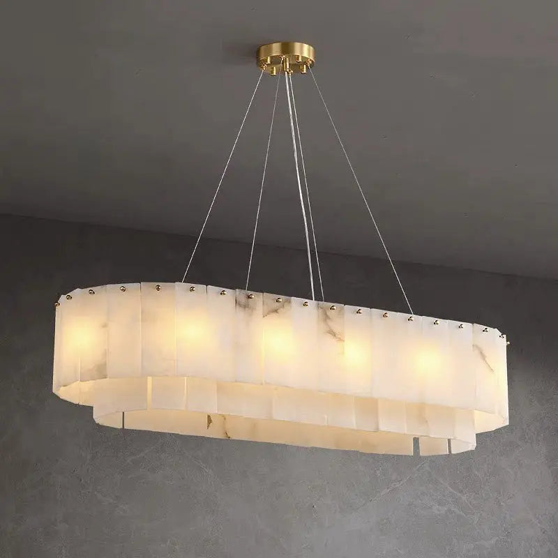 Alabaster Dining Room Round Chandelier Lighting