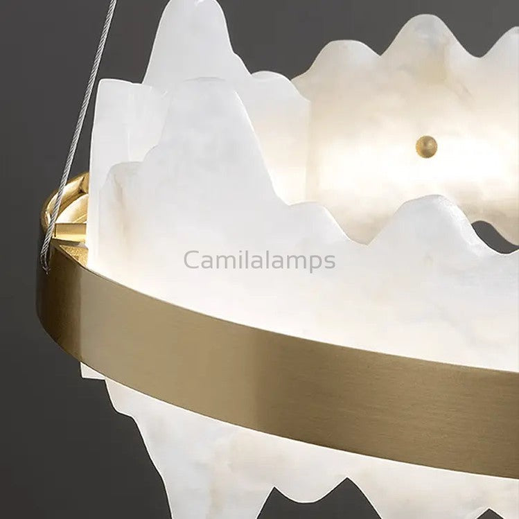 Spain Alabaster Brass Indoor Chandelier Lighting