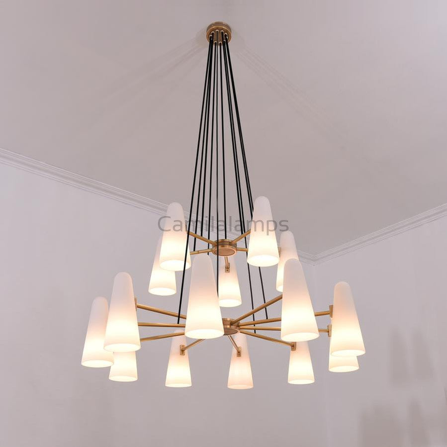 2-Tier White Porcelain Round Chandelier