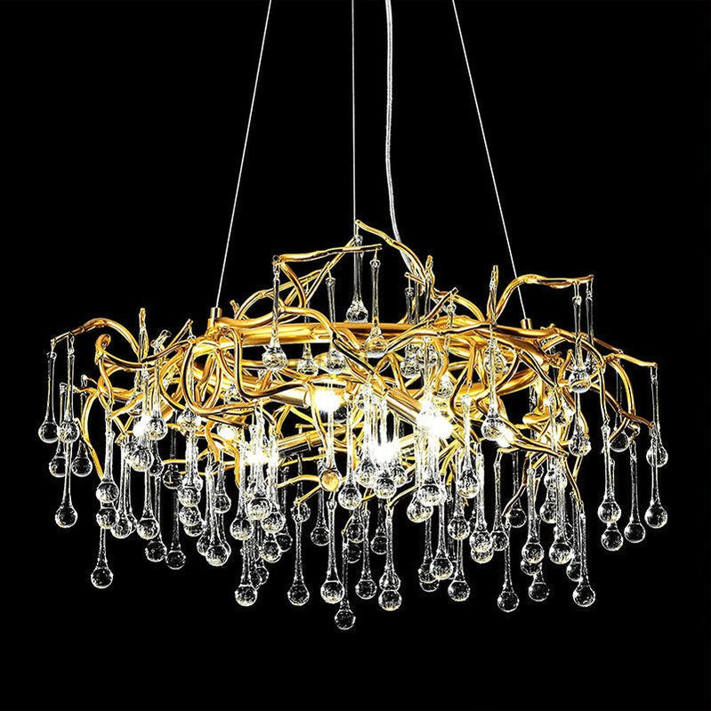 Doris Crystal Round Branch Chandelier 23.5"D Gold