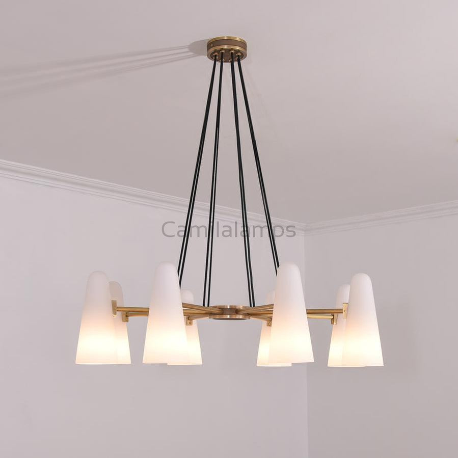 White Porcelain Round Chandelier 8-Lights