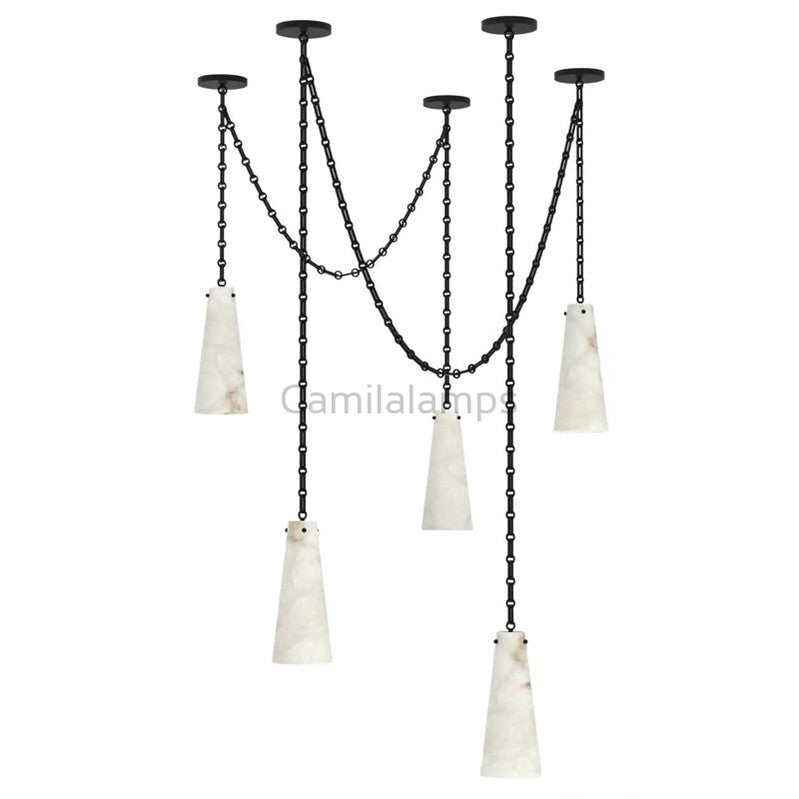 Connie Modern 5-light Marble Chandelier - Ineffable Lighting