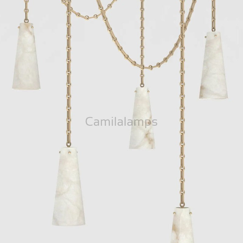 Connie Modern 5-light Marble Chandelier - Ineffable Lighting